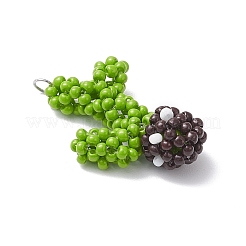 Handmade Glass Seed Beaded Cactus Pendants&nbsp;PALLOY-MZ00684