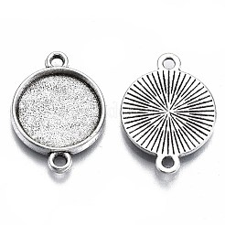 Tibetan Style Alloy Cabochon Connectors Settings&nbsp;TIBE-S322-010B-AS-RS