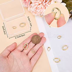 8Pcs 2 Styles Rack Plating Brass Spring Gate Rings&nbsp;KK-BBC0014-15