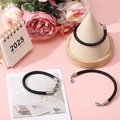 3Pcs Imitation Leather Wrap Wide Cord Bracelet with Stainless Steel Lobster Clasp for Men Women&nbsp;BJEW-CA0001-10A