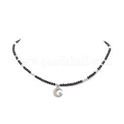 4Pcs 4 Style Moon & Bowknot & Heart & Tortoise Clear Cubic Zirconia Pendant Necklaces Set&nbsp;NJEW-JN04271