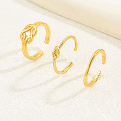 3Pcs 3 Styles Brass Knot Open Cuff Toe Rings for Daily&nbsp;GY1534