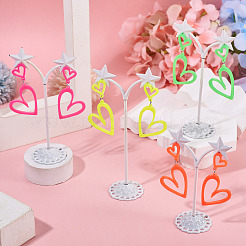 4 Pairs 4 Colors Fashionable Stainless Steel Acrylic Dangle Stud Earrings&nbsp;EJEW-TA0001-72