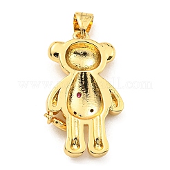 Rack Plating Brass Micro Pave Cubic Zirconia Pendants&nbsp;KK-C026-08G