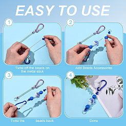 DIY Rainbow Round Wood & Aluminum Keychain Making Kits&nbsp;DIY-YW0012-31