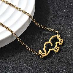 201 Stainless Steel Elephant Link Bracelets&nbsp;BJEW-B128-02G