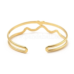 304 Stainless Steel Cuff Bangles&nbsp;BJEW-P302-06G