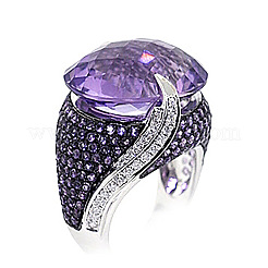 Oval Brass Micro Pave Cubic Zirconia Finger Rings for Women&nbsp;FS-WGFFB9D-01