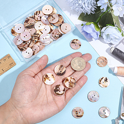 50Pcs Natural Shell Buttons&nbsp;BUTT-ME0001-24A