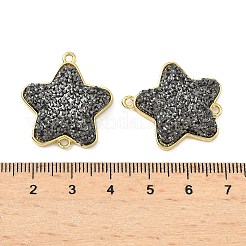 Brass with Druzy Resin Connector Charms&nbsp;KK-C158-05A-G