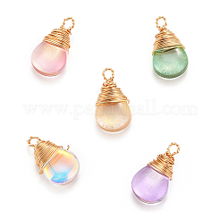 50Pcs Transparent Glass Pendants&nbsp;FIND-SP0004-02