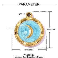 304 Stainless Steel Enamel Pendants&nbsp;STAS-OY018-30G-1