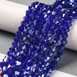 Transparent Electroplate Glass Beads Strands&nbsp;EGLA-A039-T4mm-B06