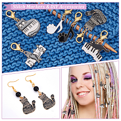 Alloy Enamel Pendant Locking Stitch Markers&nbsp;HJEW-AB00102
