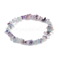 Natural Fluorite Chips Beaded Stretch Bracelets for Women&nbsp;BJEW-JB10046-11