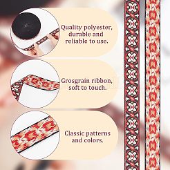 Ethnic Style Polyester Ribbons&nbsp;OCOR-WH0074-30