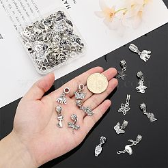 48Pcs 12 Styles Tibetan Style Alloy European Dangle Charms&nbsp;FIND-CA0005-67