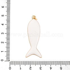 Fish Brass Micro Pave Cubic Zirconia Pendants&nbsp;KK-K408-49G-02