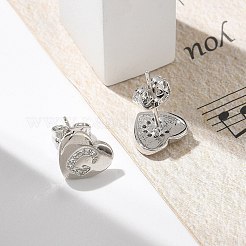 Rack Plating Brass Micro Pave Clear Cubic Zirconia Stud Earrings&nbsp;EJEW-K299-01P-G