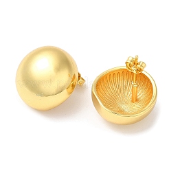 Rack Plating Brass Half Round Stud Earrings&nbsp;EJEW-Q766-07G