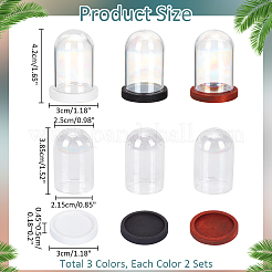6 Sets 3 Colors Iridescent Glass Dome Cover&nbsp;DJEW-NB0001-37