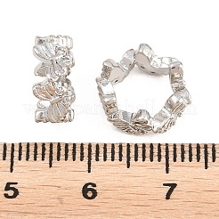 Butterfly Brass Clear Cubic Zirconia European Beads&nbsp;KK-B186-09P