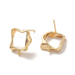 Golden Brass Stud Earring Findings&nbsp;KK-P253-01C-G