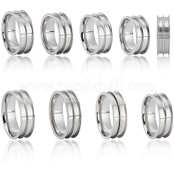 16Pcs 8 Styles 201 Stainless Steel Ring Core Blank for Inlay Jewelry Making&nbsp;RJEW-SC0001-28