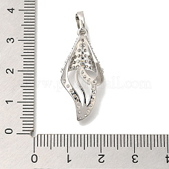Rack Plating Brass Micro Pave Cubic Zirconia Pendants&nbsp;KK-C081-01P