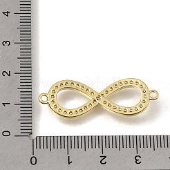 Brass Micro Pave Clear Cubic Zirconia Infinity Links Connector Charms&nbsp;KK-C262-29G