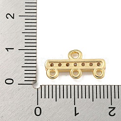 Rack Plating Brass Micro Pave Clear Cubic Zirconia Rectangle Chandelier Component Links&nbsp;KKB-L215-037LG