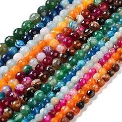 Natural Striped Agate/Banded Agate Beads Strands&nbsp;G-A246-6mm-15