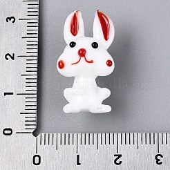 Handmade Lampwork Rabbit Figurine Display Decorations&nbsp;LAMP-N034-27