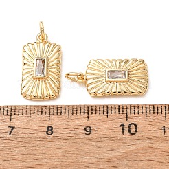 Brass Micro Pave Cubic Zirconia Pendants&nbsp;CU-K002-45G-B