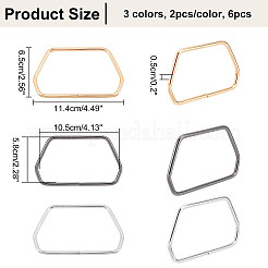 6Pcs 3 Colors Iron Bag Handles&nbsp;FIND-WR0005-57