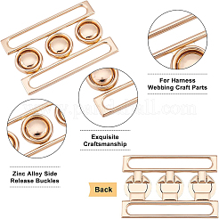 3Sets 3 Colors Zinc Alloy Side Release Buckles&nbsp;FIND-BC0002-44