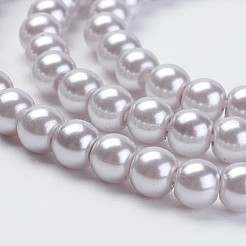 Eco-Friendly Glass Pearl Beads Strands&nbsp;HY-A008-8mm-RB004