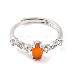 Horse Eye Natural Carnelian Adjustable Rings&nbsp;RJEW-Q817-02P-05
