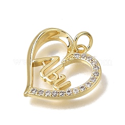 Brass Micro Pave Clear Cubic Zirconia Pendants&nbsp;CU-CBAEEA8-09B-G