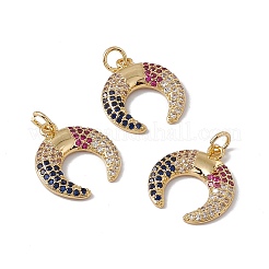 Brass Micro Pave Colorful Cubic Zirconia Pendants&nbsp;KK-G439-34G