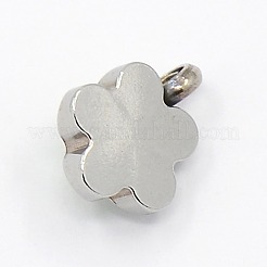 201 Stainless Steel Rhinestone Flower Charm Pendants&nbsp;RB-M030-03J