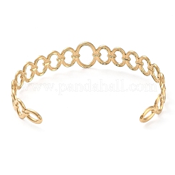 304 Stainless Steel Hollow Oval Cuff Bangle for Women&nbsp;BJEW-D061-04G