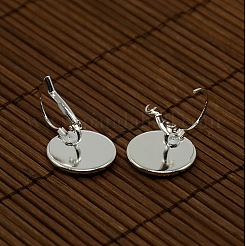 Clear Domed Glass Cabochon Cover and Brass Leverback Earring Settings for DIY&nbsp;DIY-X0160-S-RS