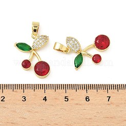 Brass Micro Pave Cubic Zirconia Pendants&nbsp;KK-S529-01G
