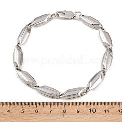 304 Stainless Steel Rhombus Link Chain Bracelets for Men Women&nbsp;BJEW-G766-03P-02