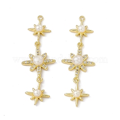 Rack Plating Brass Micro Pave Cubic Zirconia Big Pendants&nbsp;ZIRC-I061-16G