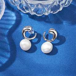 Natural Pearl Ear Studs&nbsp;EJEW-P286-53P