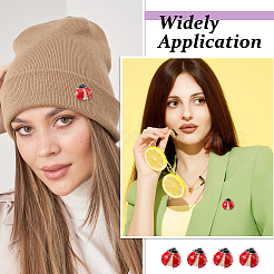 8Pcs Ladybug Enamel Pins&nbsp;JEWB-FH0002-80