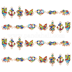 28Pcs 7 Style Alloy Links Connectors&nbsp;PALLOY-PH0002-03-RS