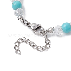 Synthetic Turquoise Beads Stretch Bracelets for Women&nbsp;BJEW-TA00601